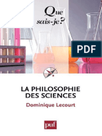 La Philosophie Des Sciences Que Sais-Je N° 3624 Dominique Lecourt