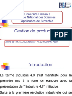 Gestion de Production: Université Hassan I Ecole National Des Sciences Appliquées de Berrechid