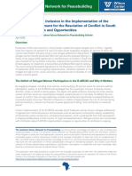 Refugee Women’s Inclusion in the Implementation of the Revitalized Agreement for the Resolution of Conflict in South Sudan