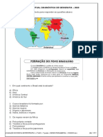 Prova Virtual Diagnóstica de Geografia 2020