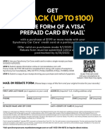 10% Back (Up To 100) : in The Form of A Visa Prepaid Card by Mail