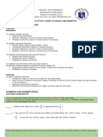 Numbers and Number Sense: Learning Activity Sheet in Grade 2 Mathematics