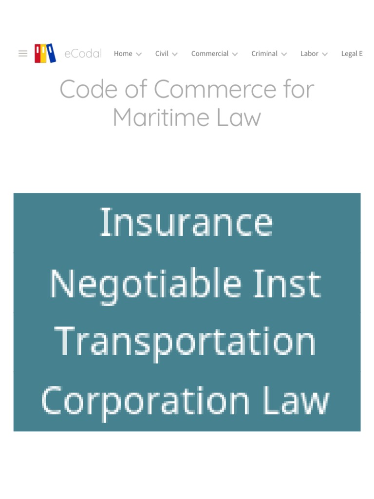 ECodal Maritime Commerce PDF Sea Captain Legal Liability