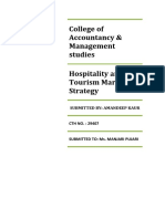 College of Accountancy & Management Studies Hospitality and Tourism Marketing Strategy