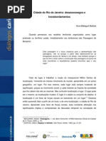 Cidade Do Rio de Janeiro - Desassossegos e Transbordamentos
