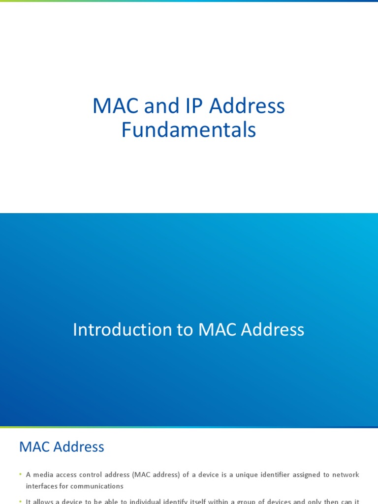 Understanding MAC and IP Addresses | PDF | Ip Address | Computer Network