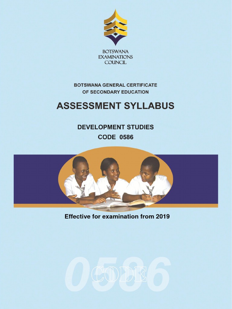 Effective For Examination From 2019 BGCSE Development Studies