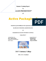 Active Packaging Co. Sales Promotion Project