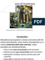 Introduction To Maintenance of Machinery