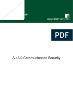 A.13.0 Communication Security 2.1