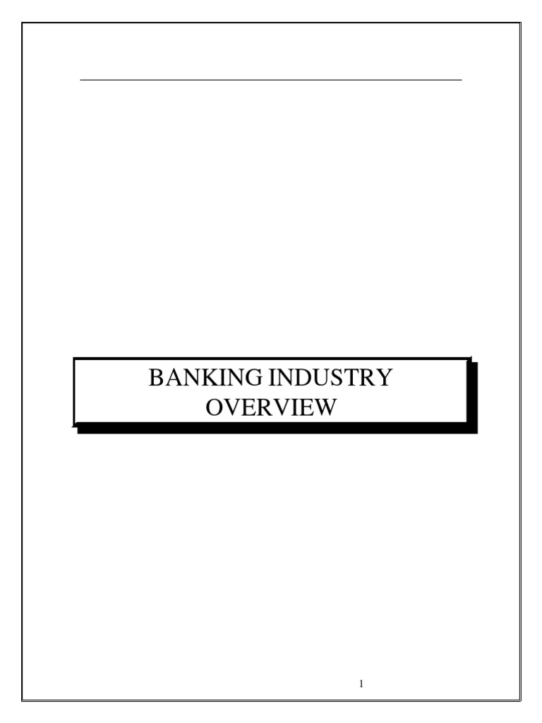 Banking Industry PDF Finance & Money Management Credit