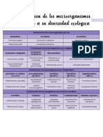 Clasificación de Los Microorganismos de Acuerdo A Su Diversidad Ecológica