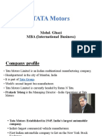 TATA Motors: Mohd. Ghazi MBA (International Business)