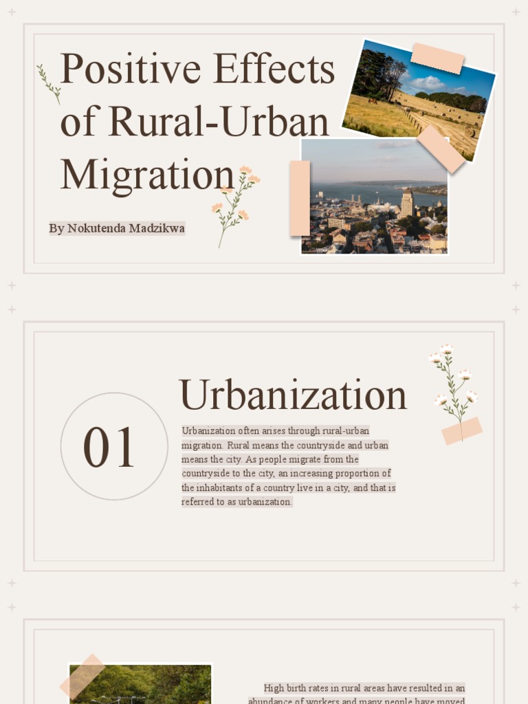 Positive Effects of Rural-Urban Migration | PDF | Urbanization | Human ...