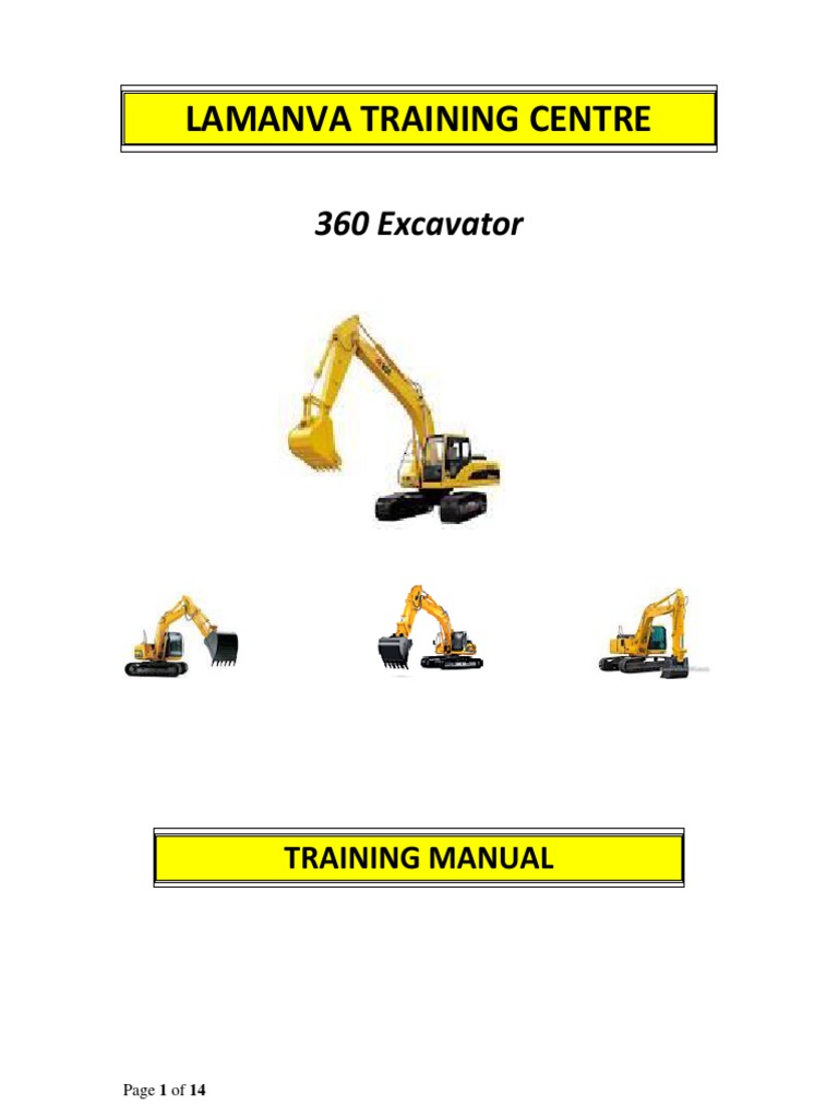 360 Excavator Operator Training Manual | PDF | Occupational Safety And ...