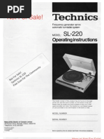 Download Technics SL-220 Operating Instructions - English by Opticmind SN57595376 doc pdf