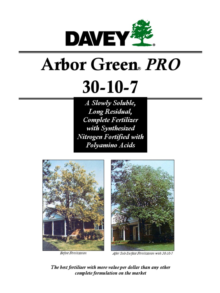 Davey Tree Arbor Green PRO 30107 Tree Fertilizer Fertilizer
