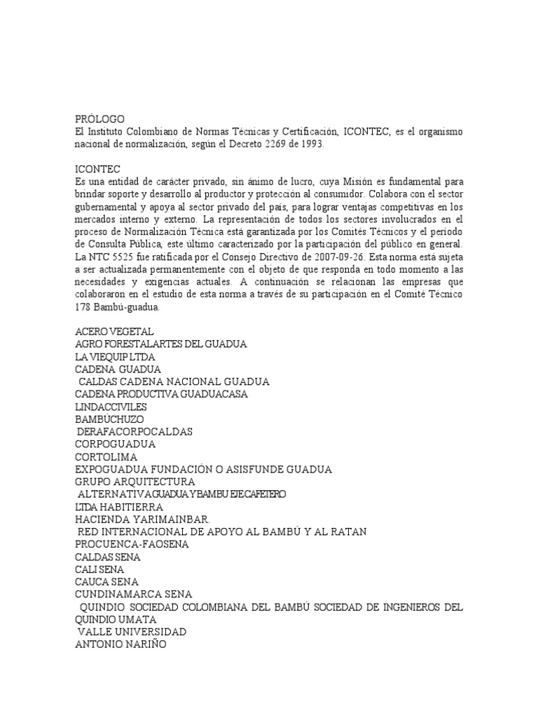 Métodos de ensayo NTC 5525 Guadua | PDF | Metrología