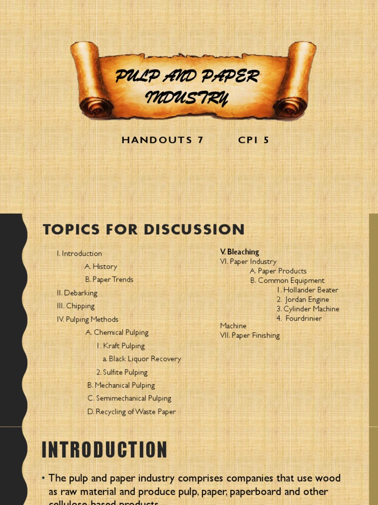 Pulp and Paper Industry Overview | PDF | Pulp (Paper) | Paper