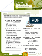 EXAMEN BIMESTRAL Comunicación