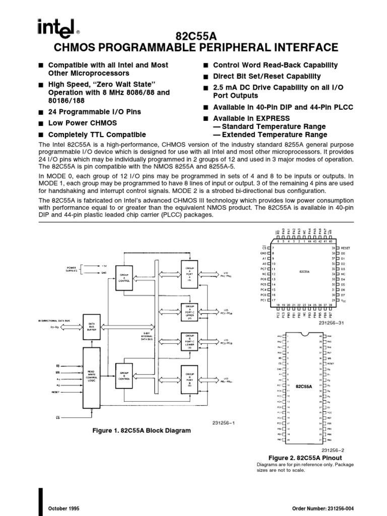 82C55A Chmos Programmable Peripheral Interface | PDF | Input/Output ...