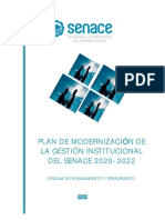 Plan de Modernizacion de La Gestion Institucional Senace 2020 2022