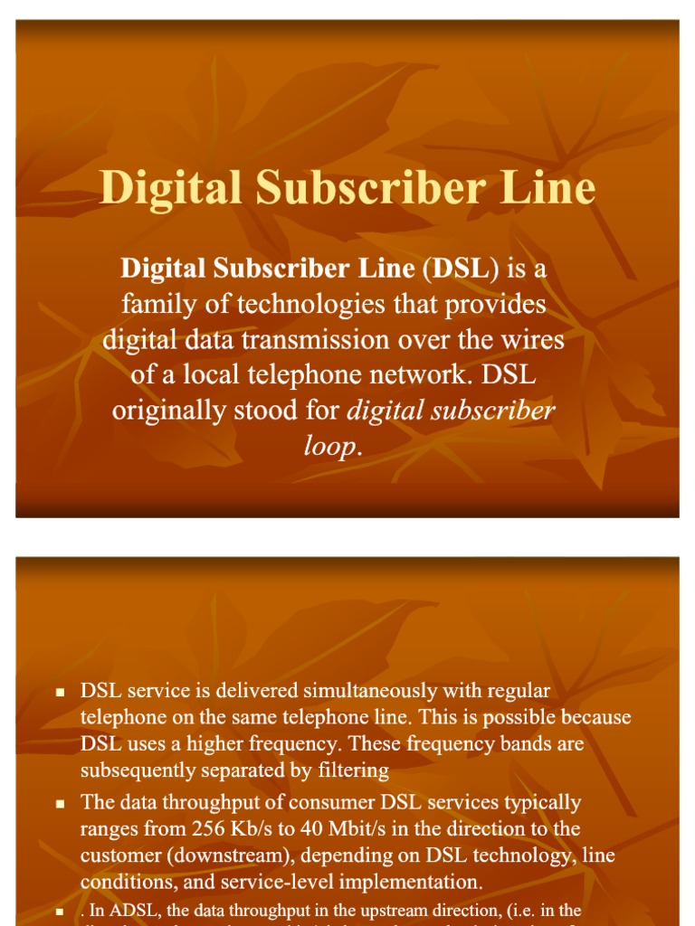 Dry Loop DSL Frequency Overview | PDF | Digital Subscriber Line | Telephony