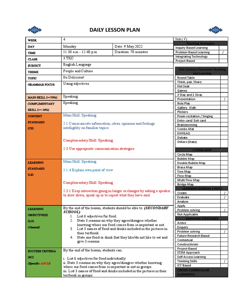 Lesson Plan F3 Lesson 17 (9 - 5) | PDF | Lesson Plan | Learning