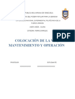 Colocacion de La Via y Mantenimiento