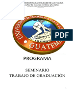 PROGRAMA 2019 DEL SEMINARIO DE TRABAJO DE GRADUACIÓN FACULTAD DE DERECHO UMG 2019