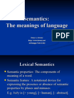 Semantics The meanings of language