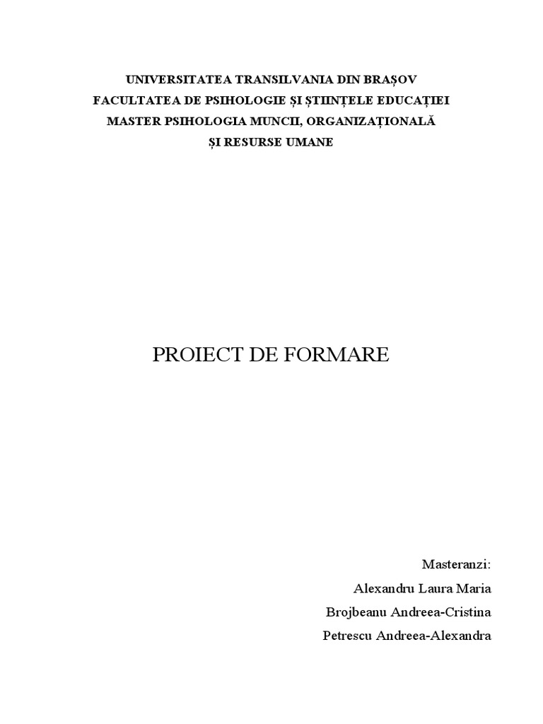 Program de Formare | PDF
