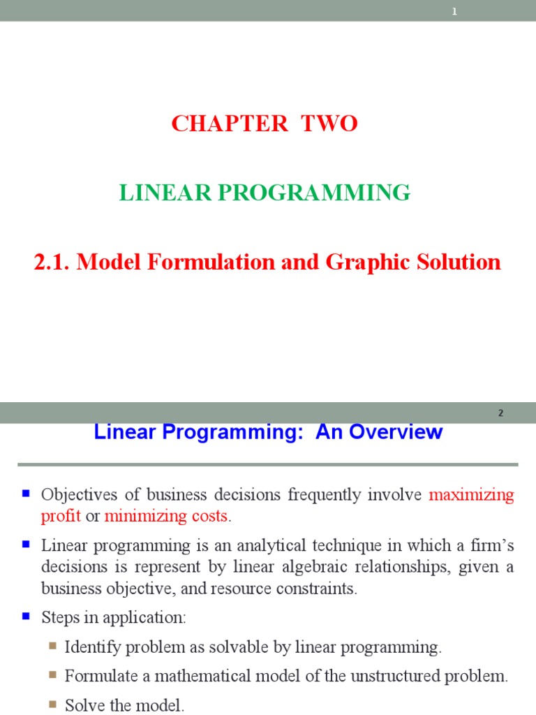 Chapter 2.1 Quantitative Analysis | PDF | Linear Programming ...
