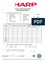 Grade 9 Mathematics Whole Numbers Revision Worksheet 1