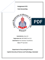 Assignment # 01 Cost Accounting