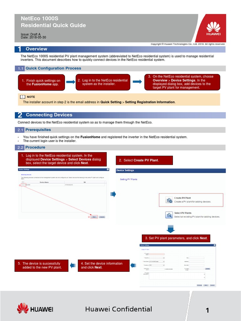 Imanager NetEco 1000S V100R003C00 Residential Quick Guide PDF Login