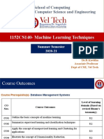 1152CS140-Machine Learning Techniques: School of Computing Department of Computer Science and Engineering