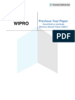 Wipro Quantitative Aptitude Memory Based Paper 2021
