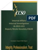 Kovalsky Internal Affairs Investigation