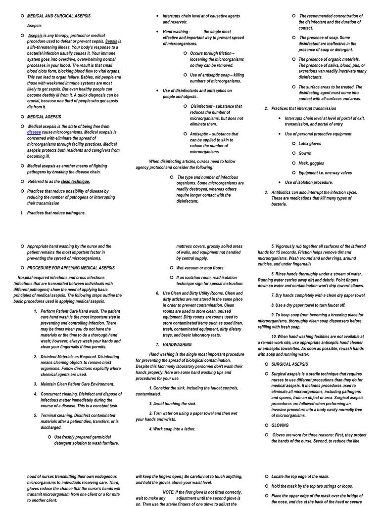 Medical and Surgical Asepsis PDF