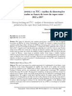 O Ensino de História e As TIC - Análise de Dissertações e Teses Publicadas No Banco de Teses Da Capes Entre 2015 A 2017