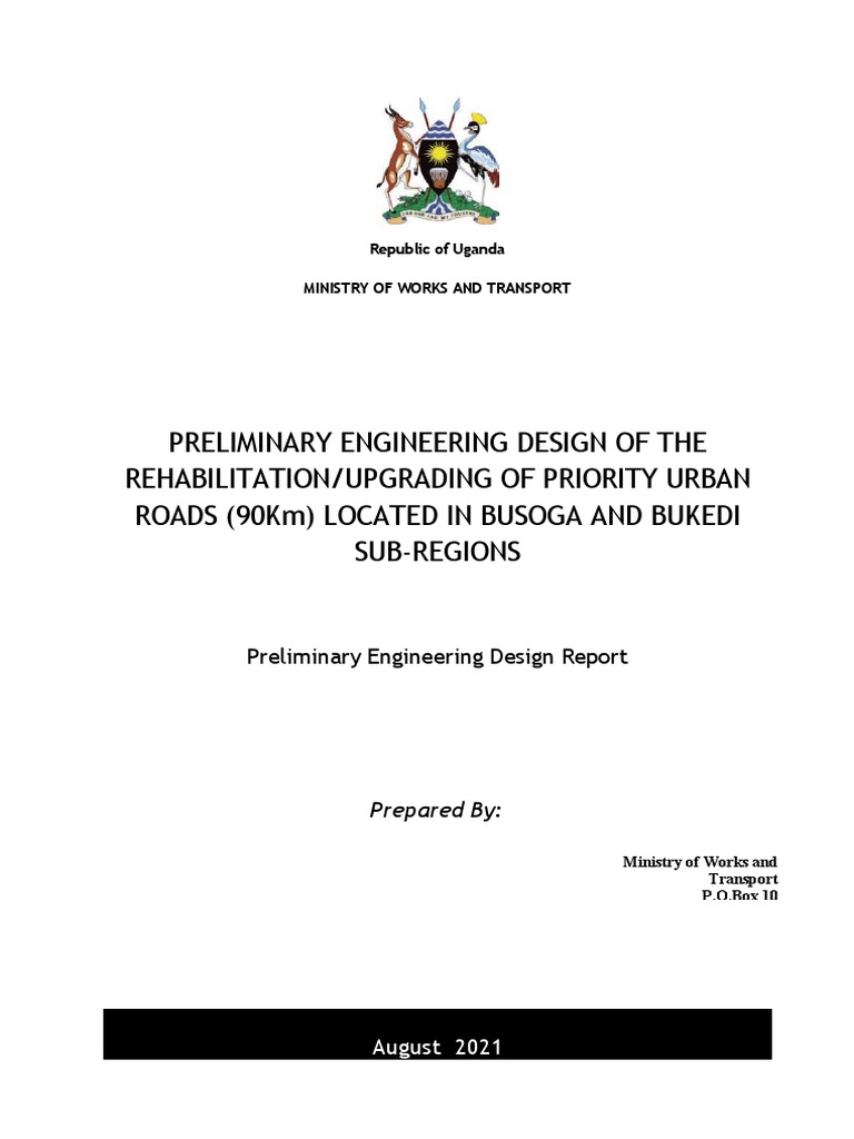 Uganda Urban Roads Design Report | PDF | Road | Road Surface