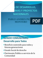 Planes de Desarrollo Programas y Proyectos Nacionales