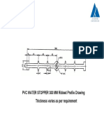 PVC WATER STOPPER 300 MM Ribbed Profile Drawing