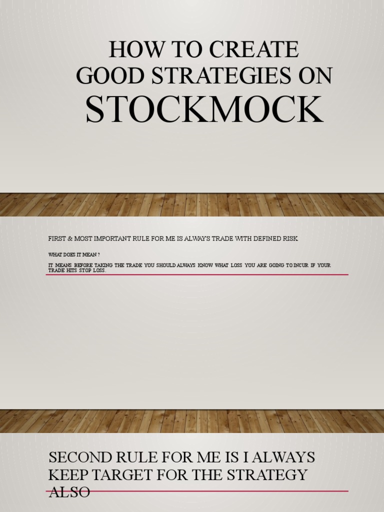 How To Create Good Strategies On Stockmock PDF