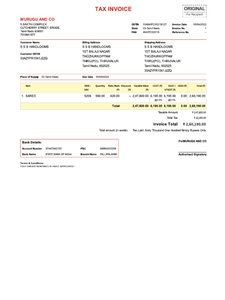 Sample Bill | PDF