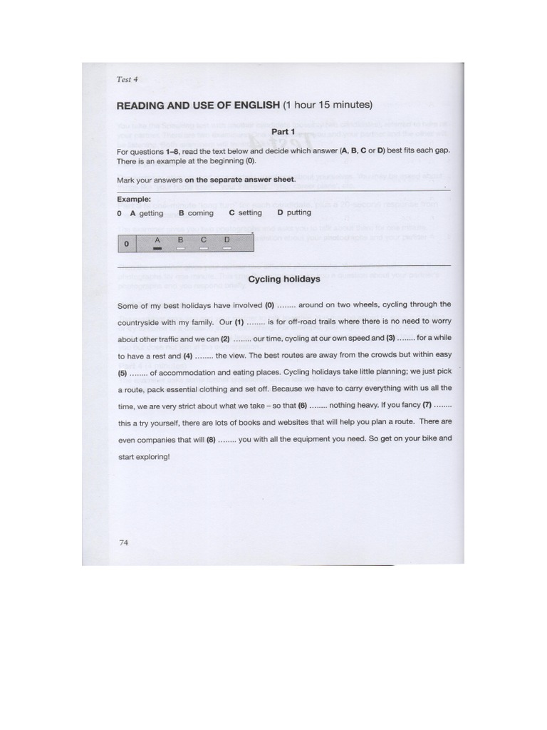 FCE 1 - Test 4 | PDF