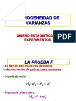 Homogeneidad de Varianzas