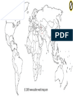 Political White Transparent Thin World Map B5a