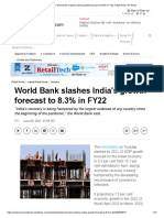 Session 1-Newspaper Item 1 - World Bank Slashes India's Growth Forecast To 8.3% in FY22